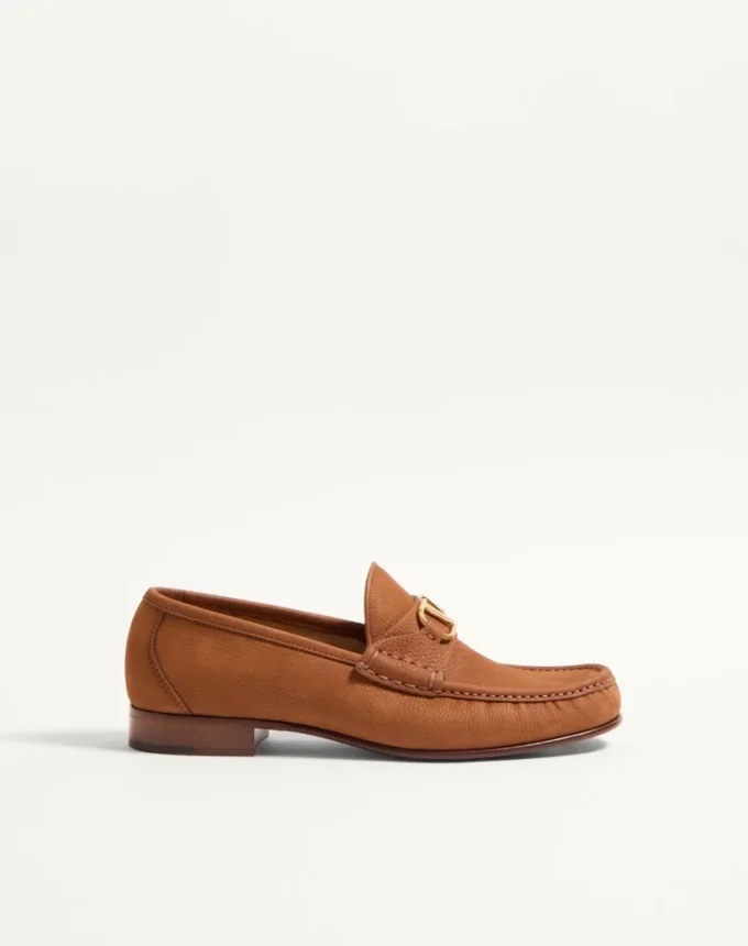 Mocasini din piele de căprioară suede cu detaliu VLogo Signature