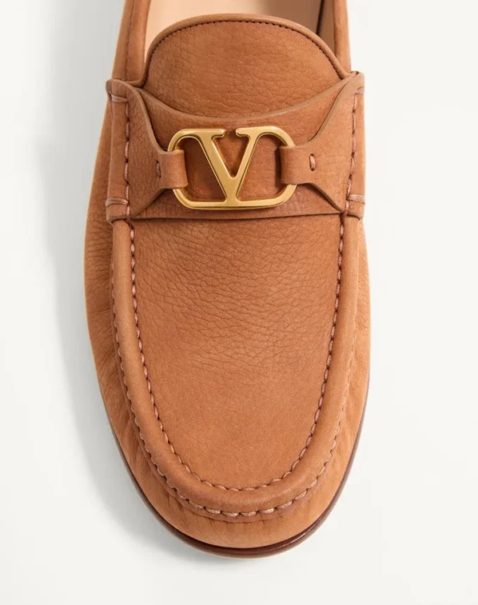 Mocasini din piele de căprioară suede cu detaliu VLogo Signature