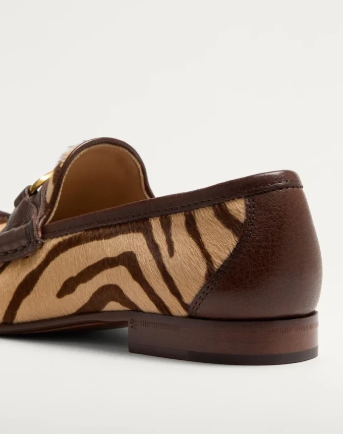 Mocasini din piele de vițel cu efect de ponei și semnătura Vlogo, 20 mm Mocasini din piele de vițel cu efect de ponei și semnătura Vlogo, 20 mm