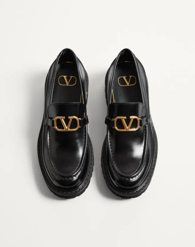 Mocasini din piele de vițel cu logo