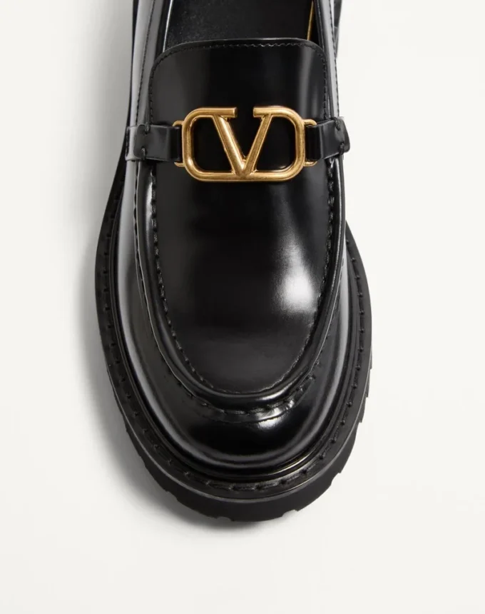 Mocasini din piele de vițel cu logo