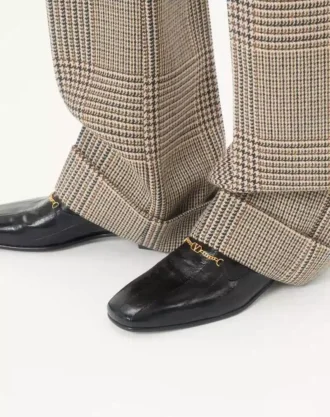 Mocasini Jiggie din piele de anghilă și piele nappa