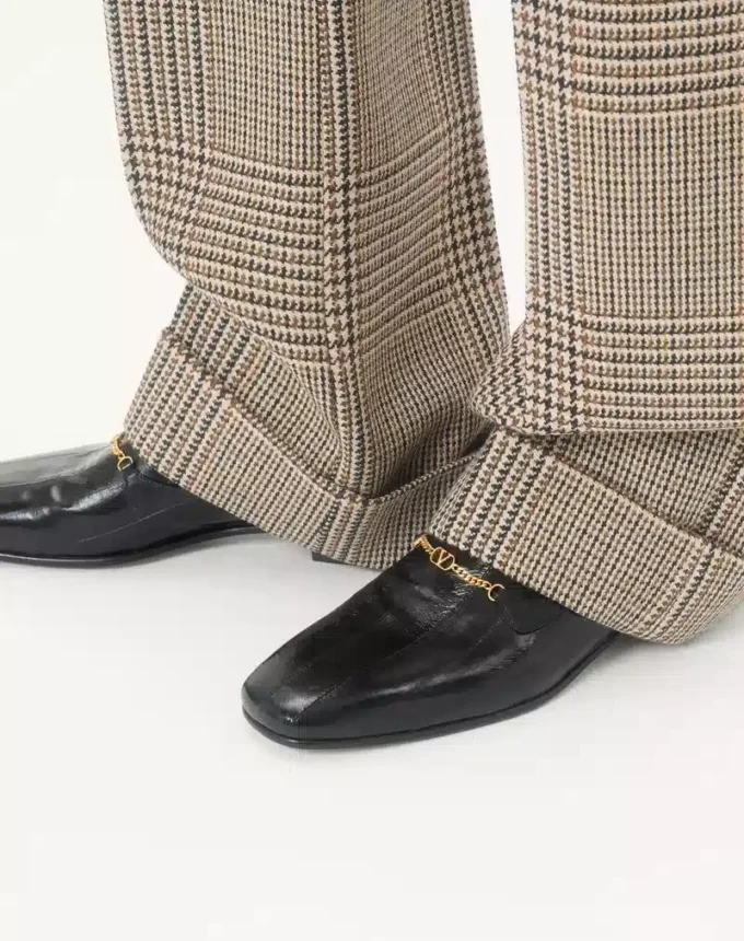 Mocasini Jiggie din piele de anghilă și piele nappa