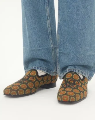 Mocasini Les Alcôvettes din țesătură jacquard