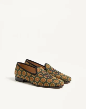 Mocasini Les Alcôvettes din țesătură jacquard