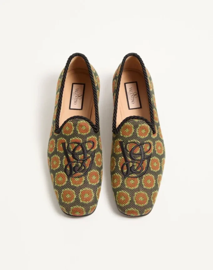 Mocasini Les Alcôvettes din țesătură jacquard
