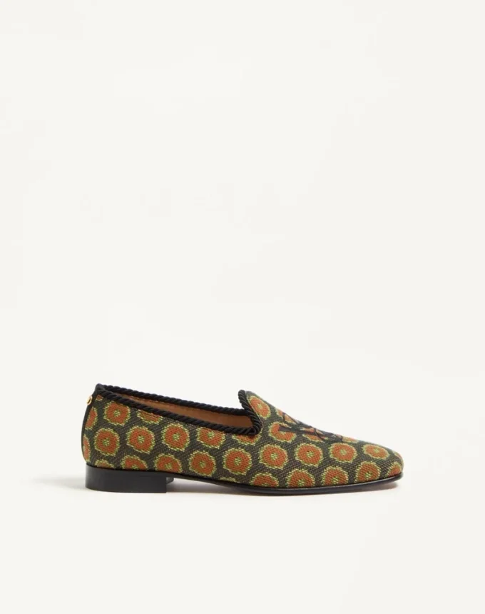 Mocasini Les Alcôvettes din țesătură jacquard