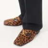 Mocasini Valentino Garavani Babouche din piele de vițel cu imprimeu Fauve Eclat