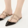 Mule din piele lăcuită Rockstud