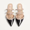 Mule din piele lăcuită Rockstud