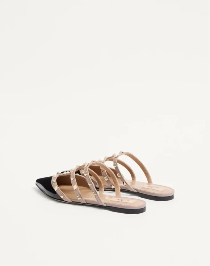 Mule din piele lăcuită Rockstud