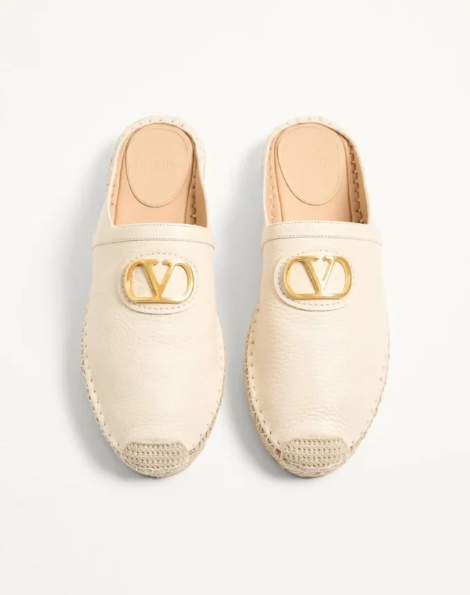 Mule Vlogo Signature din piele de vițel granulată 25 mm Mule Vlogo Signature din piele de vițel granulată 25 mm