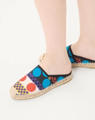 Mule Vlogo Signature din pânză cu model Optical Pois, 25 mm