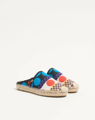 Mule Vlogo Signature din pânză cu model Optical Pois, 25 mm