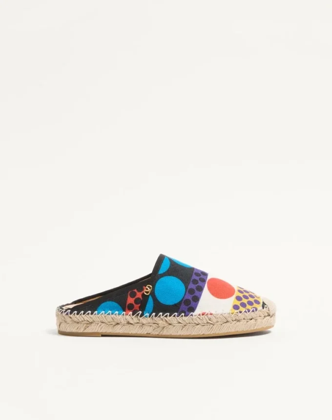 Mule Vlogo Signature din pânză cu model Optical Pois, 25 mm
