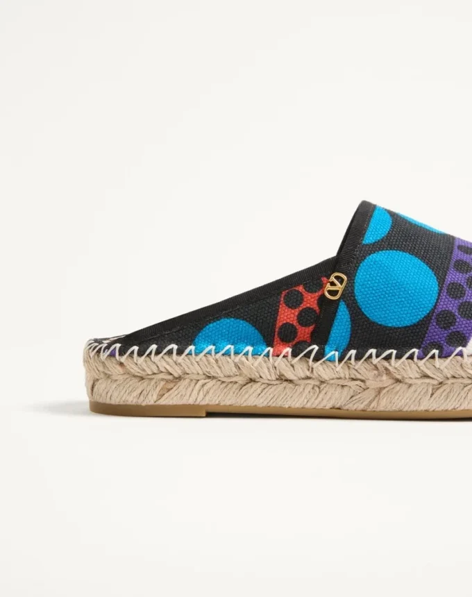 Mule Vlogo Signature din pânză cu model Optical Pois, 25 mm
