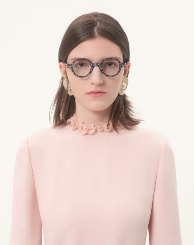 Ochelari Bizarre Circle cu cristale din acetat Ochelari Bizarre Circle cu cristale din acetat