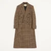 Palton din lână cu două rânduri de nasturi și model Glen Plaid de la Valentino