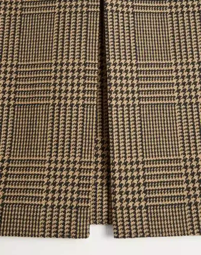 Palton din lână cu două rânduri de nasturi și model Glen Plaid de la Valentino