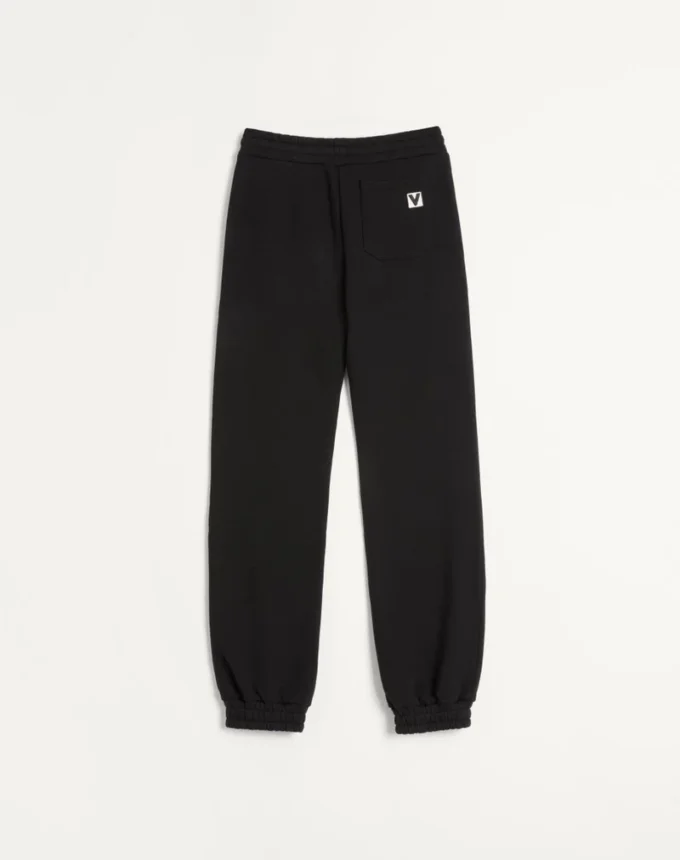 Pantaloni de jogging din bumbac cu patch Chez Valentino Pantaloni de jogging din bumbac cu patch Chez Valentino