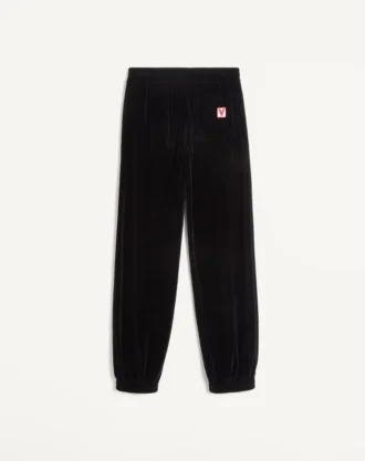 Pantaloni de jogging din chenille cu patch Chez Valentino