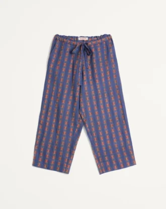 Pantaloni de pijama din in cu imprimeu Voyage Imaginaire
