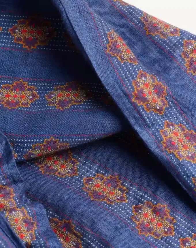 Pantaloni de pijama din in cu imprimeu Voyage Imaginaire
