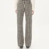 Pantaloni din amestec de lână cu model în carouri și cu revere Pantaloni din amestec de lână cu model în carouri și cu revere