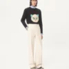 Pantaloni din bumbac cu manșete Pantaloni din bumbac cu manșete