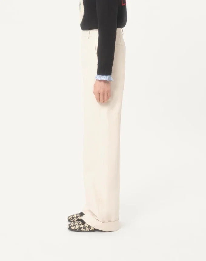 Pantaloni din bumbac cu manșete Pantaloni din bumbac cu manșete