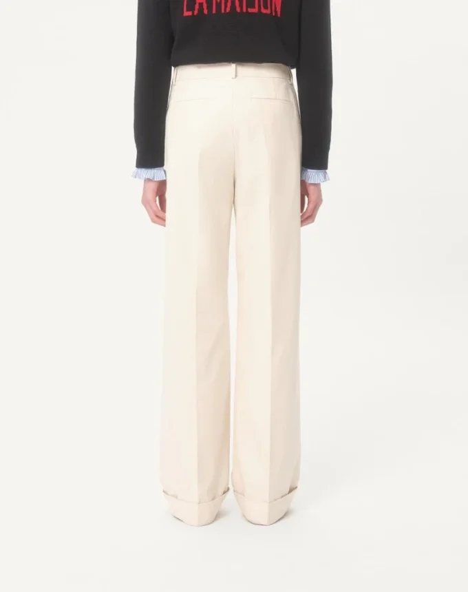 Pantaloni din bumbac cu manșete Pantaloni din bumbac cu manșete