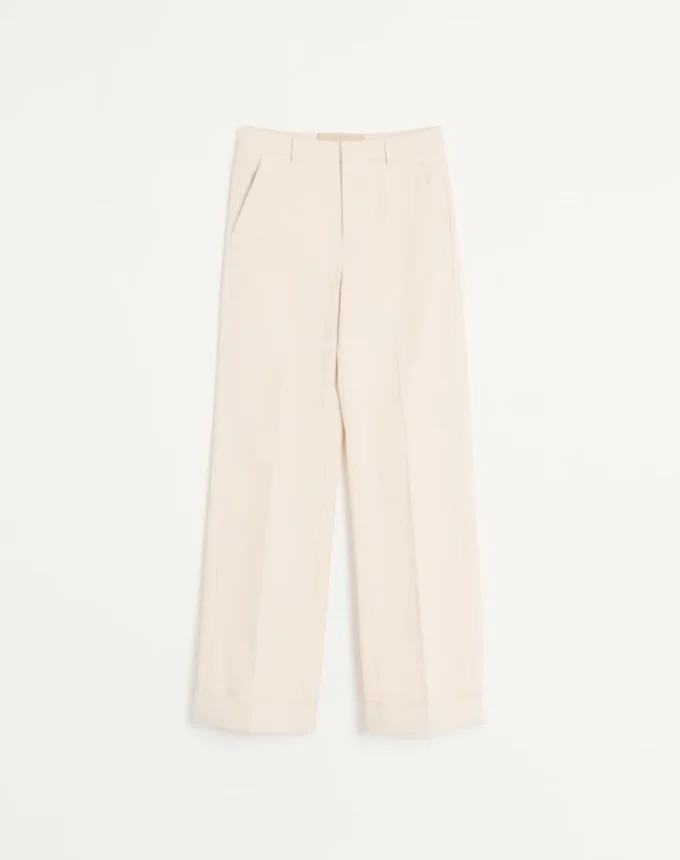 Pantaloni din bumbac cu manșete Pantaloni din bumbac cu manșete
