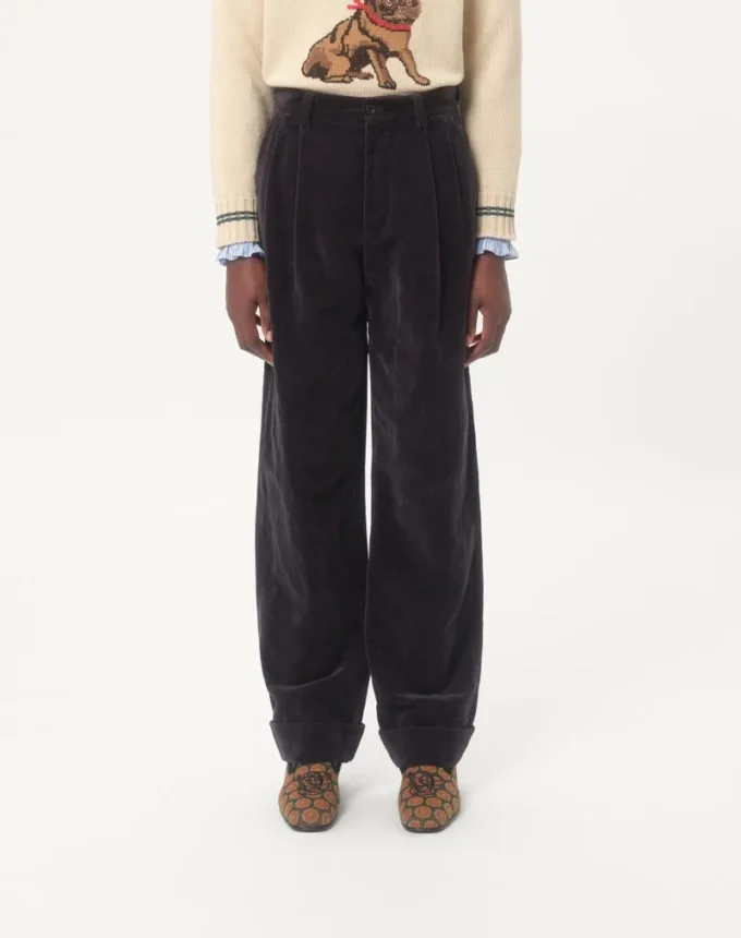 Pantaloni din catifea de bumbac și in spălat Pantaloni din catifea de bumbac și in spălat