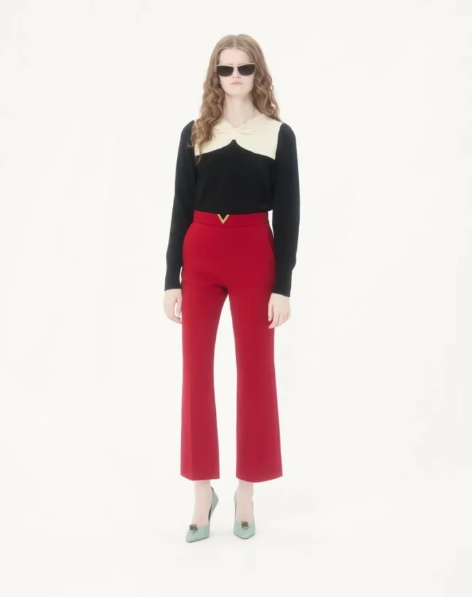 Pantaloni din crep de lână Pantaloni din crep de lână