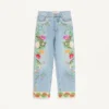 Pantaloni din denim brodați Pantaloni din denim brodați