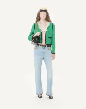 Pantaloni din denim brodați