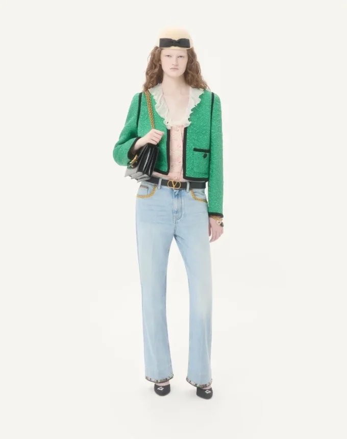 Pantaloni din denim brodați Pantaloni din denim brodați