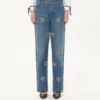 Pantaloni din denim brodați Pantaloni din denim brodați