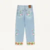 Pantaloni din denim brodați Pantaloni din denim brodați