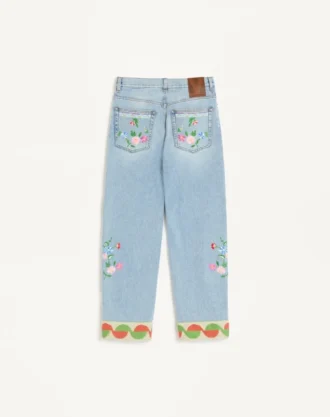 Pantaloni din denim brodați