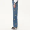 Pantaloni din denim brodați Pantaloni din denim brodați