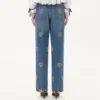 Pantaloni din denim brodați Pantaloni din denim brodați