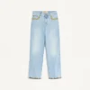 Pantaloni din denim brodați Pantaloni din denim brodați