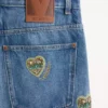 Pantaloni din denim brodați Pantaloni din denim brodați