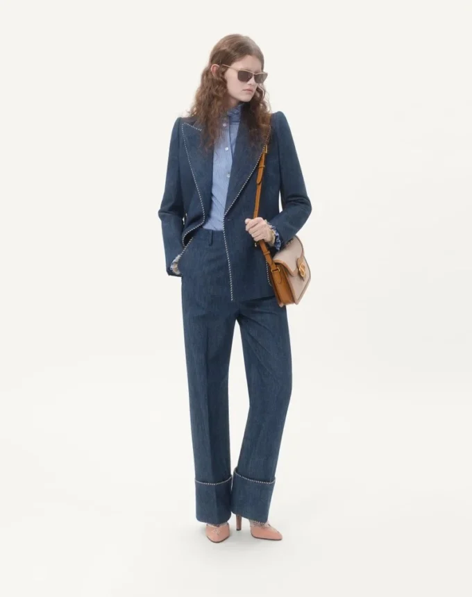 Pantaloni din denim chambray Pantaloni din denim chambray