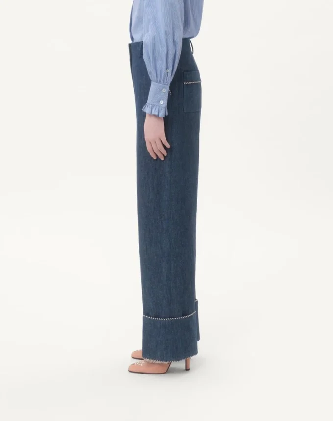 Pantaloni din denim chambray Pantaloni din denim chambray