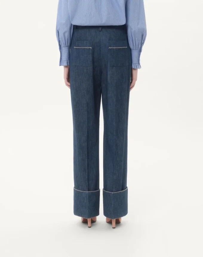 Pantaloni din denim chambray Pantaloni din denim chambray