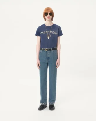 Pantaloni din denim cu cabochon