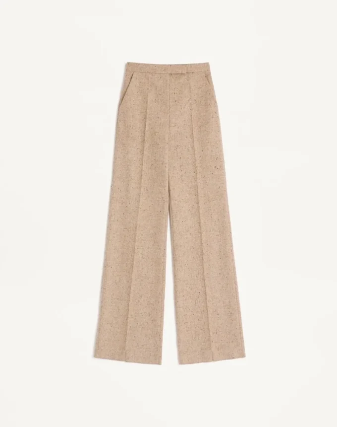 Pantaloni din țesătură natté cu nasturi Pantaloni din țesătură natté cu nasturi