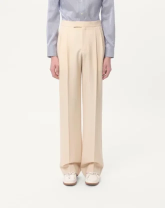 Pantaloni din gabardină de lână